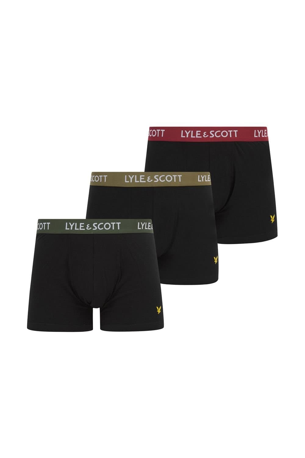 Lyle & Scott Lyle & Scott Men's Barclay 3 Pack Underwear Black/ Multi Waistbands in Black