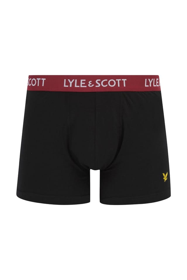 Lyle & Scott Lyle & Scott Men's Barclay 3 Pack Underwear Black/ Multi Waistbands in Black - 2