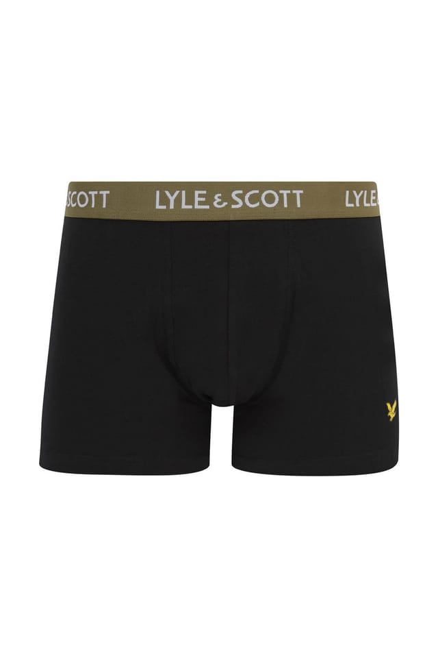 Lyle & Scott Lyle & Scott Men's Barclay 3 Pack Underwear Black/ Multi Waistbands in Black - 3