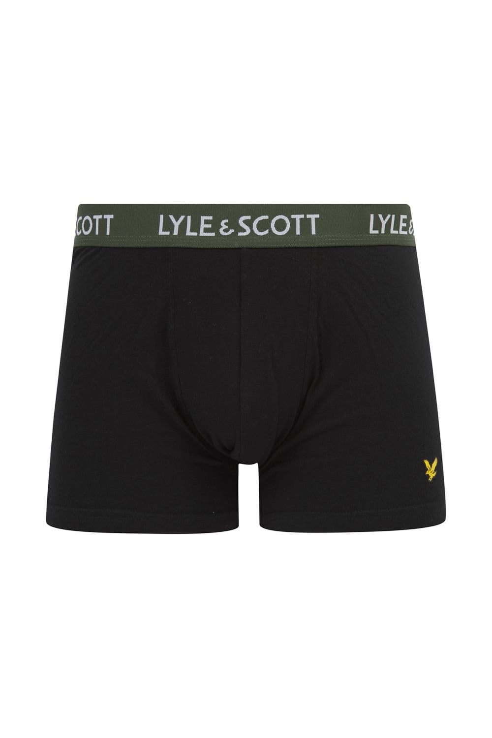 Lyle & Scott Lyle & Scott Men's Barclay 3 Pack Underwear Black/ Multi Waistbands in Black - 4