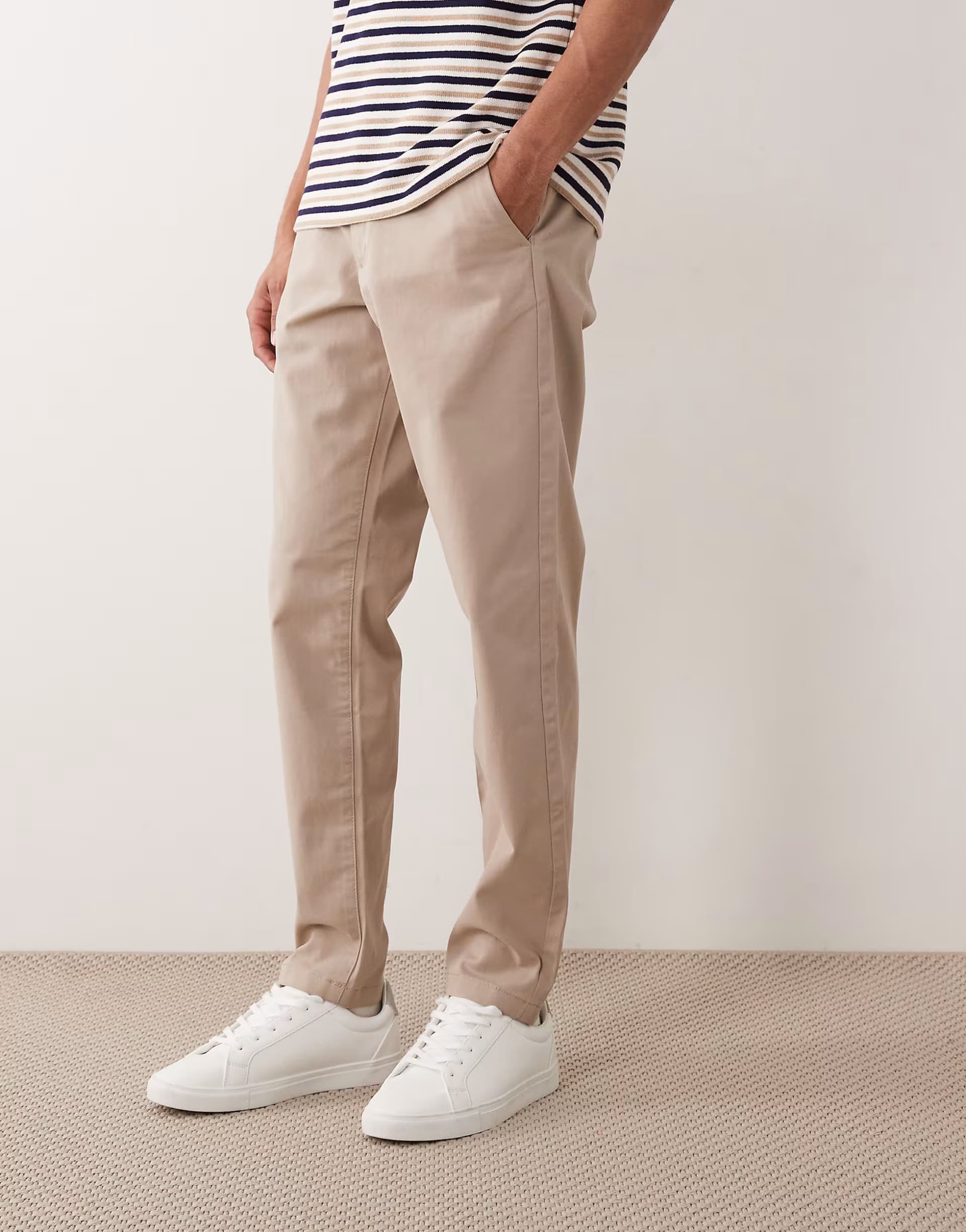 ASOS ASOS DESIGN Beige Tapered Chino Trousers