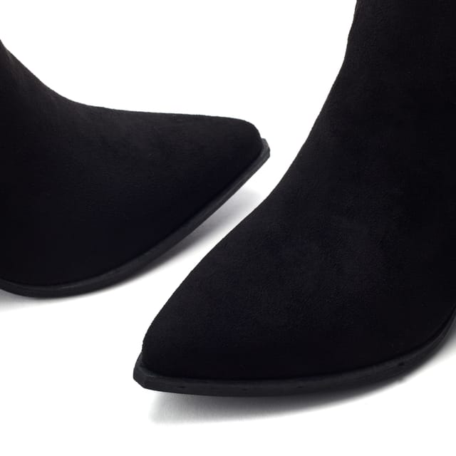b.soleful b.soleful Women's 'Gloribel' Alcantara Western Boot in Black - 3