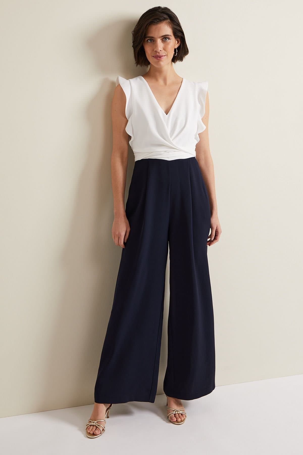 Phase Eight Phase Eight Women's Ayla Ruffle Wrap Jumpsuit in Dark Navy