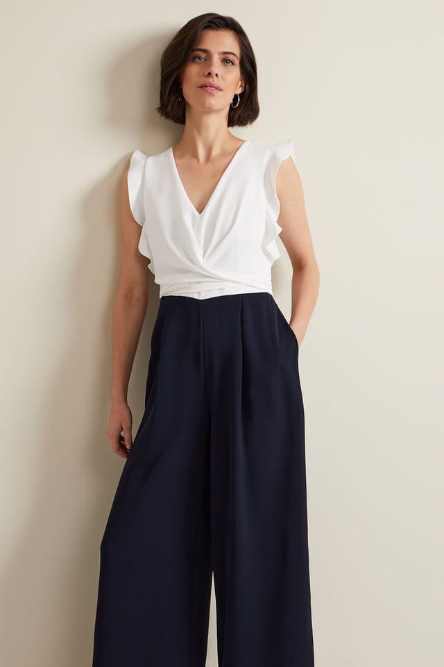 Phase Eight Phase Eight Women's Ayla Ruffle Wrap Jumpsuit in Dark Navy - 3