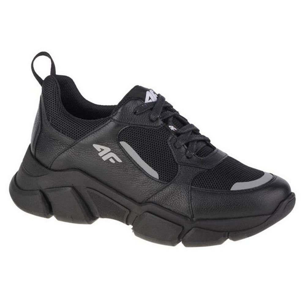 4F 4F Women's Full Grain Leather Trainers in Black