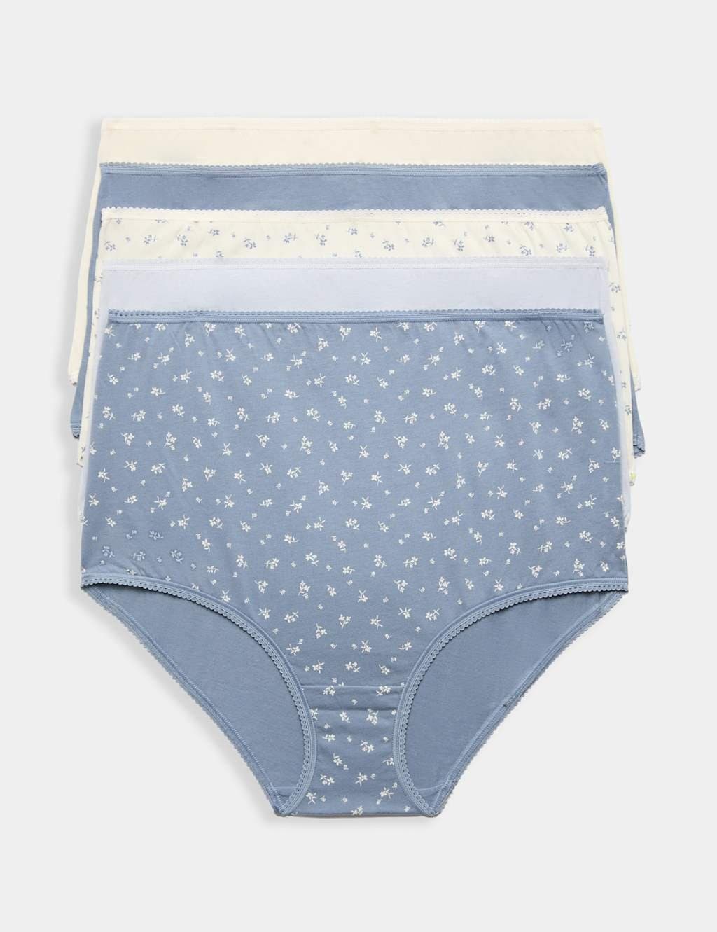 Marks & Spencer M&S 5pk Pure Cotton Full Briefs Blue Mix
