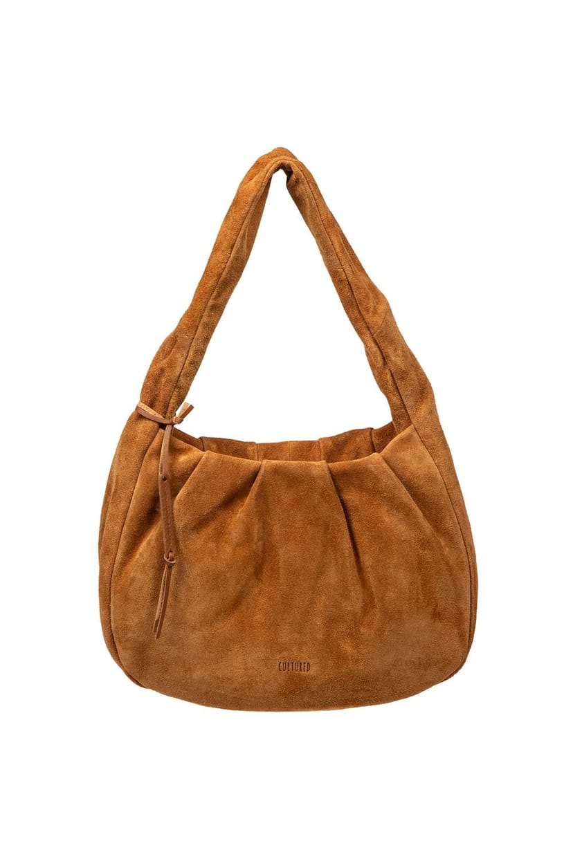 Cultured London Cultured London Women's 'Beatriz' Suede Handbag in Tan - 1