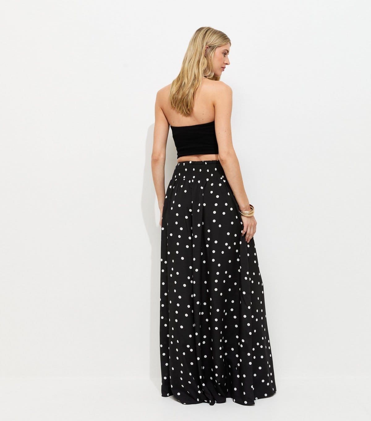 New Look Women's Tall Black Crepe Polka Dot Palazzo New Look - 4