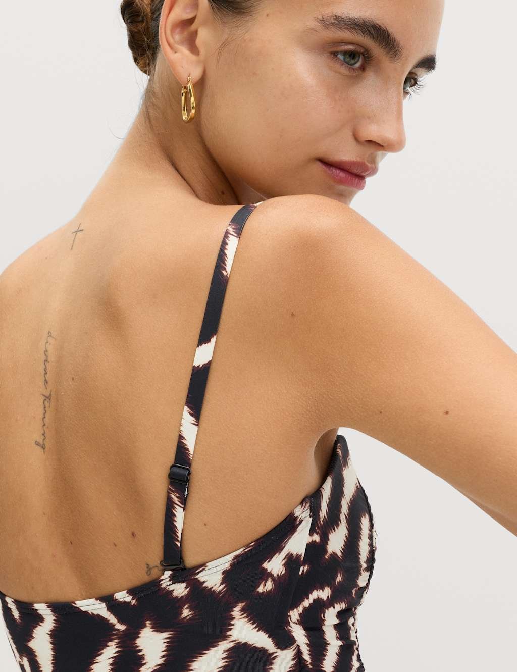 Marks & Spencer M&S Tummy Control Printed Ruched Tankini Brown Mix - 3