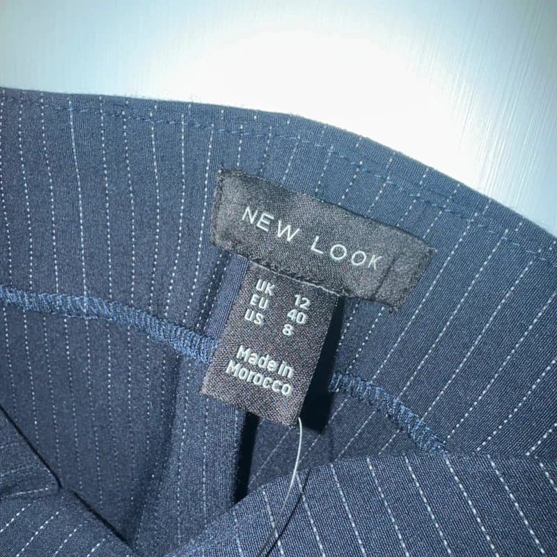 New Look Blue pinstripe tailored boob tube corset top 12