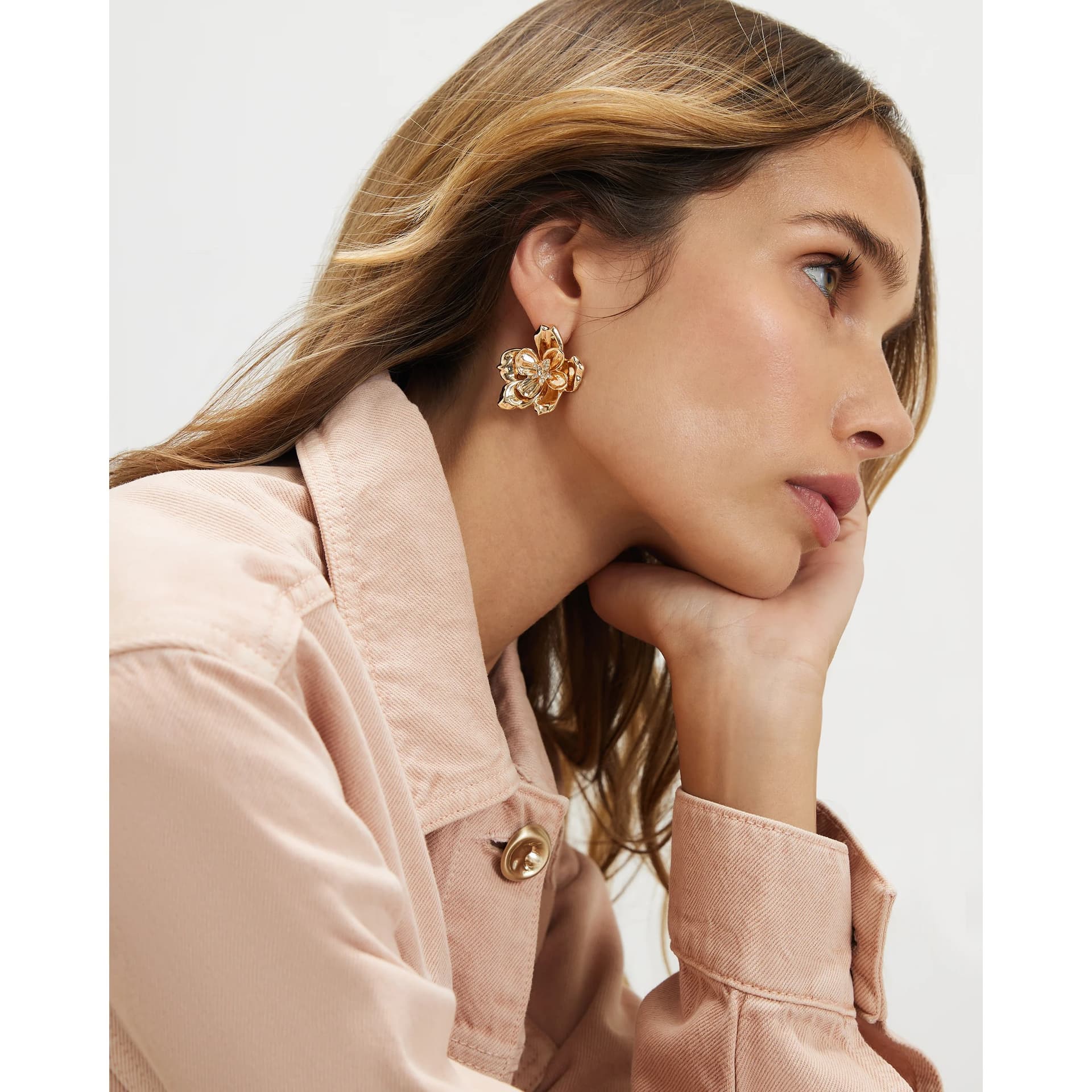 River Island River Island Womens Gold Flower Stud Earrings