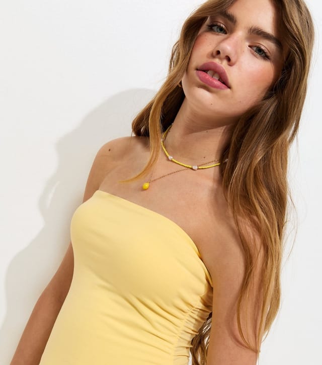 New Look Girls' Light Yellow Rara Bandeau Dress New Look - 2