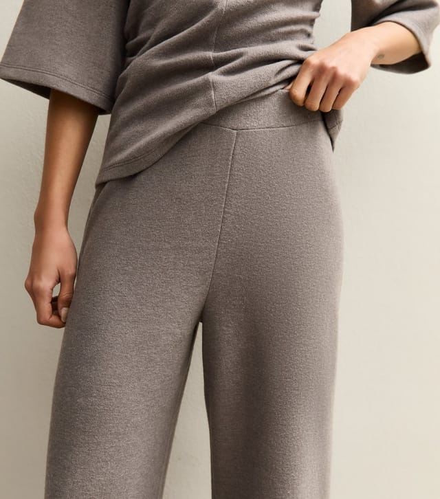 New Look Women's Mid Grey Soft Touch Wide Leg Trousers New Look - 3