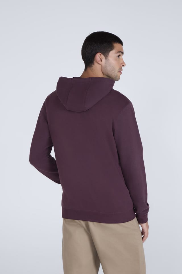 Animal Animal Men's Woody Zip Through Hoodie Training Gym Running Sweatshirt in Burgundy - 3