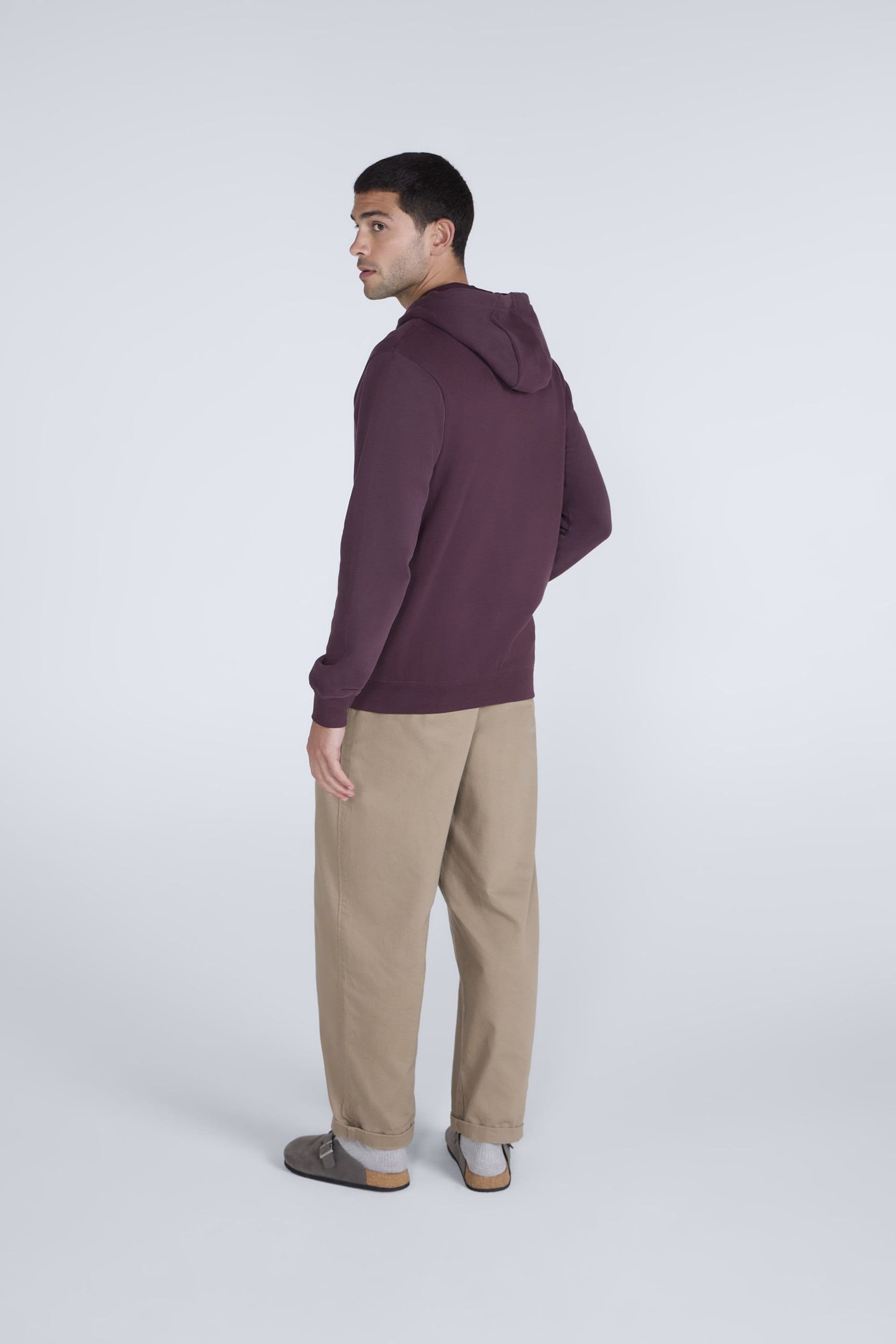 Animal Animal Men's Woody Zip Through Hoodie Training Gym Running Sweatshirt in Burgundy - 4