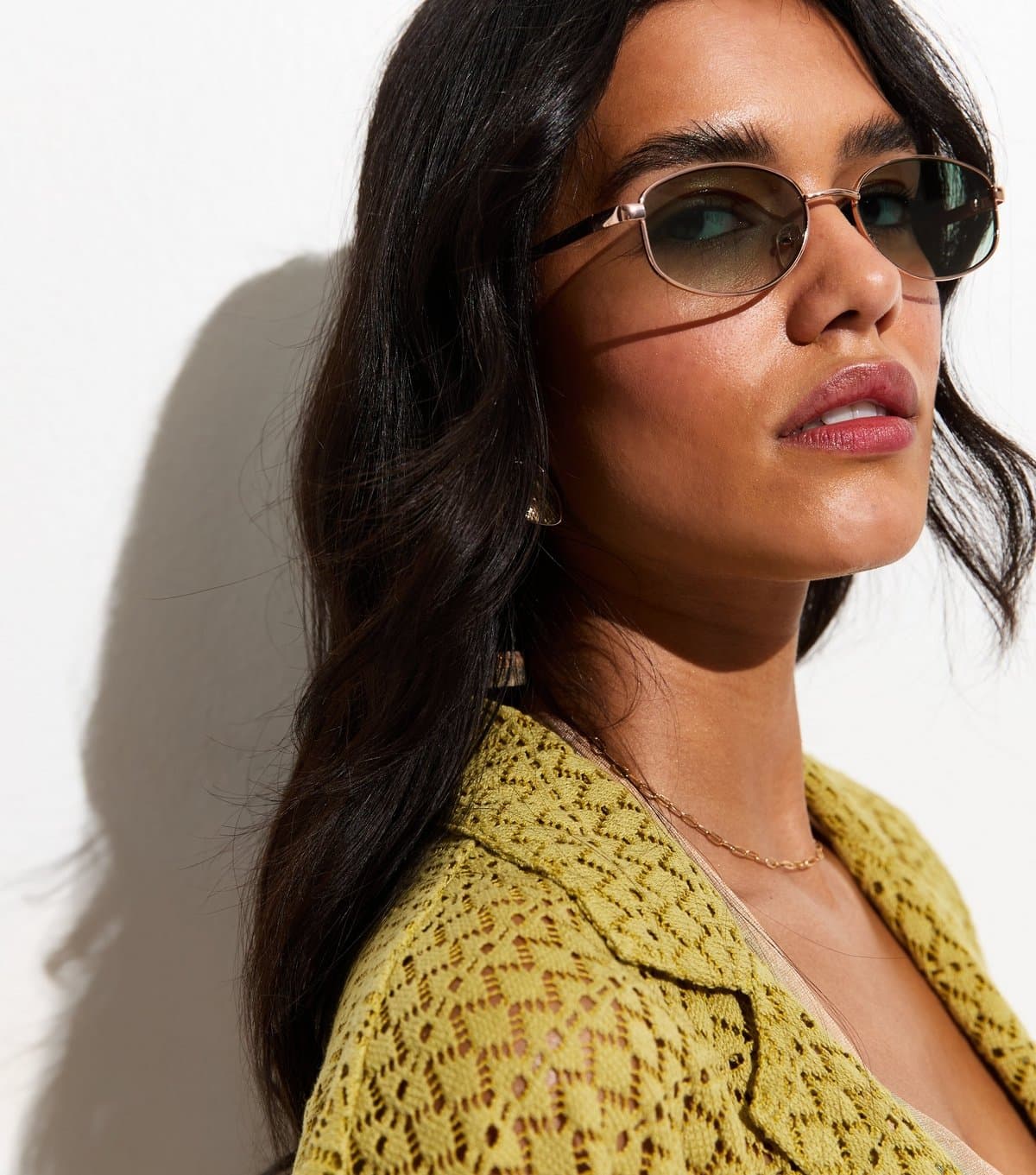New Look Green Lens Metal Oval Sunglasses New Look
