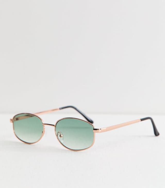 New Look Green Lens Metal Oval Sunglasses New Look - 2