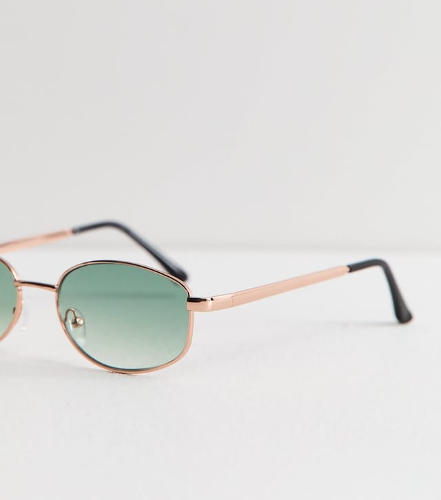 New Look Green Lens Metal Oval Sunglasses New Look - 3