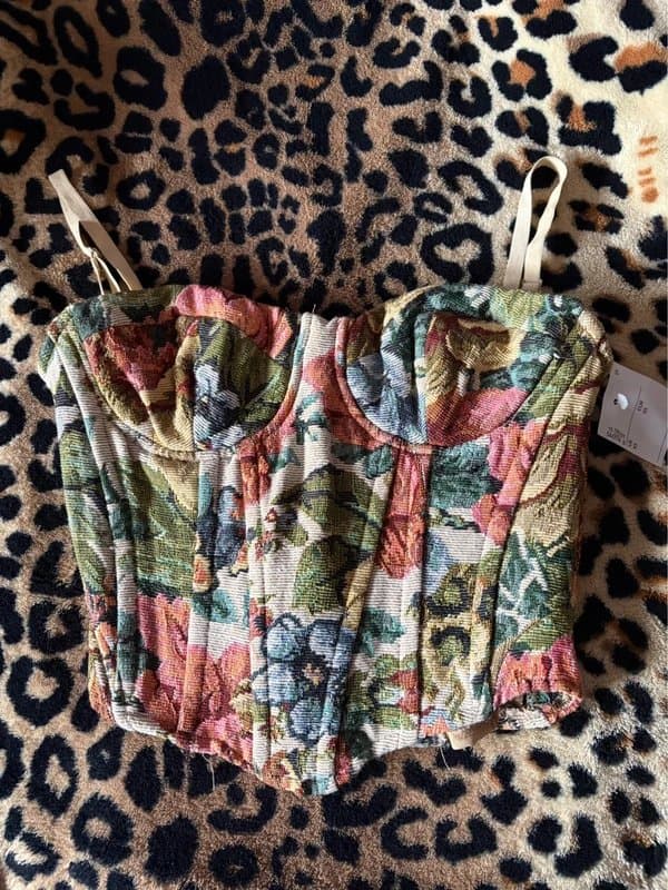 Bershka Bershka Floral Corset Top