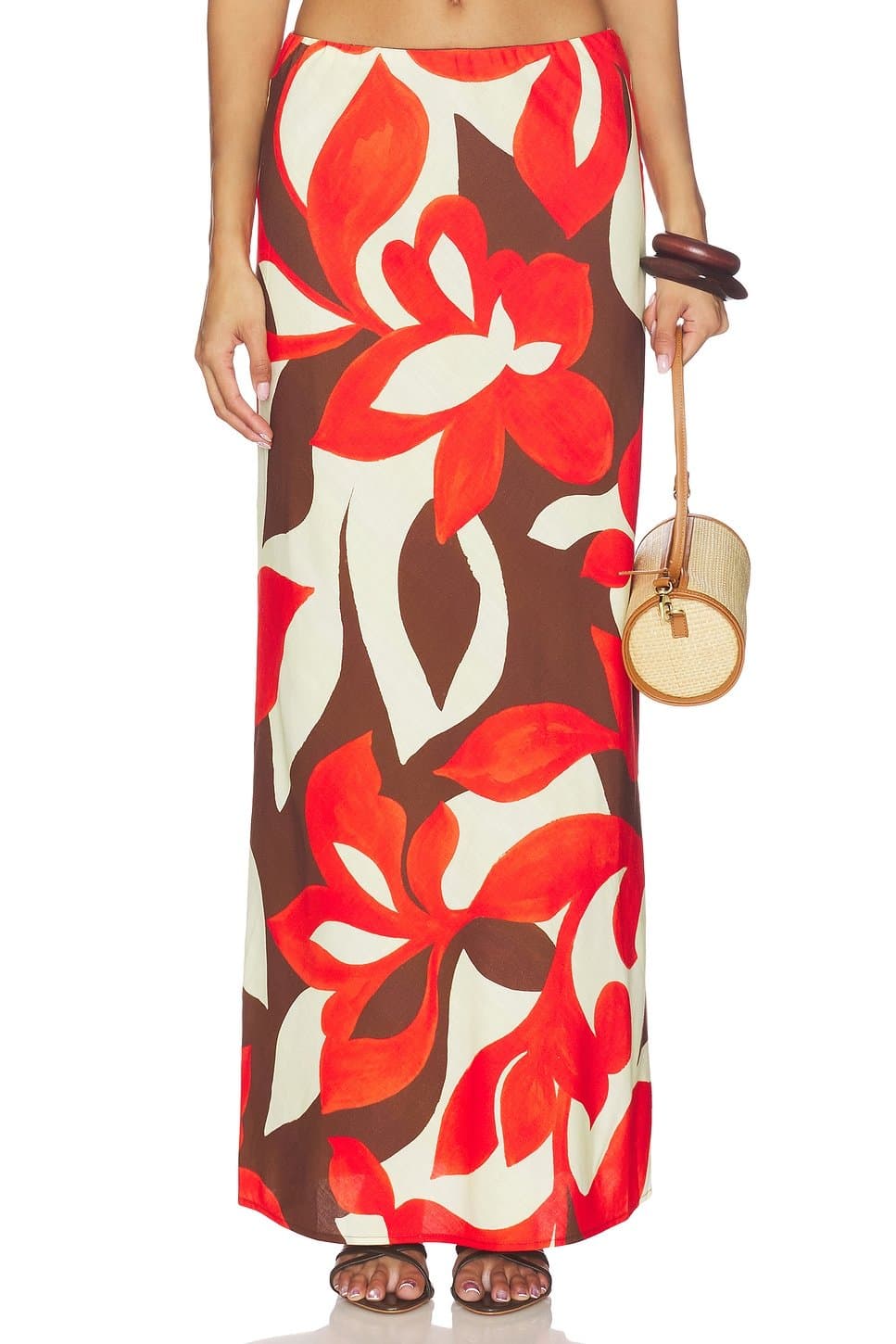 revolve Billie Maxi Skirt in Amoree Chocolate