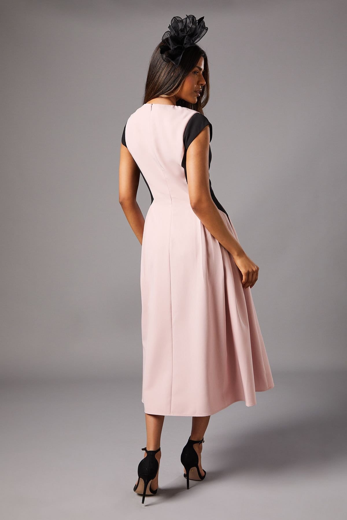 Coast Coast Women's Petite Crepe colour Block Midi Dress in Blush - 4