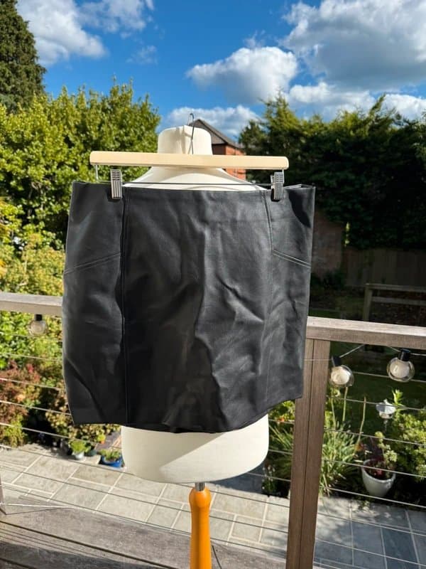 New Look New Look UK 18 black vegan leather mini skirt