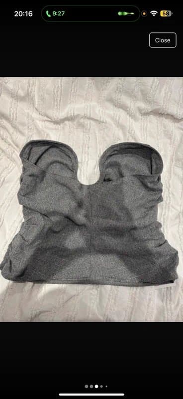 ASOS ASOS strapless grey corset top with ruched side
