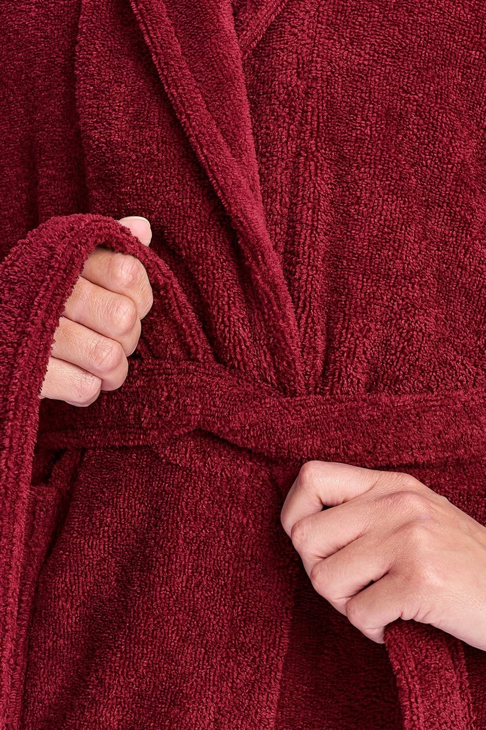 Christy CHRISTY Women's 'Supersoft Cosy' Plush Microvelour Bath Robe in Dark Red - 4