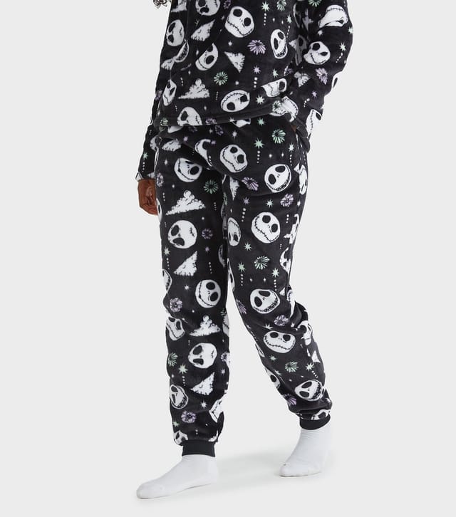 Skinnydip Women's Black Jack Skellington Fleece Pyjama Set Skinnydip New Look - 3