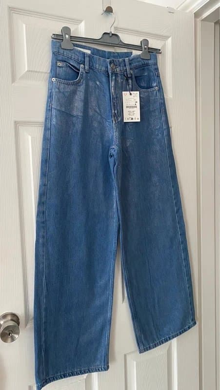 Zara Zara foil wide leg jeans