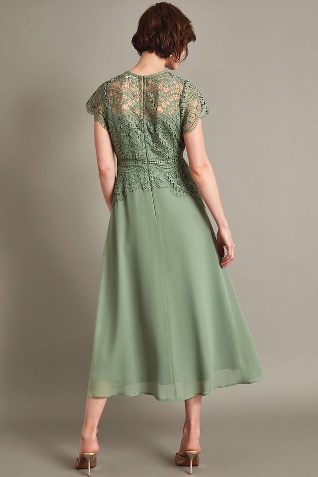 Monsoon Monsoon Women's Monica Lace Midi Dress in Green - 2