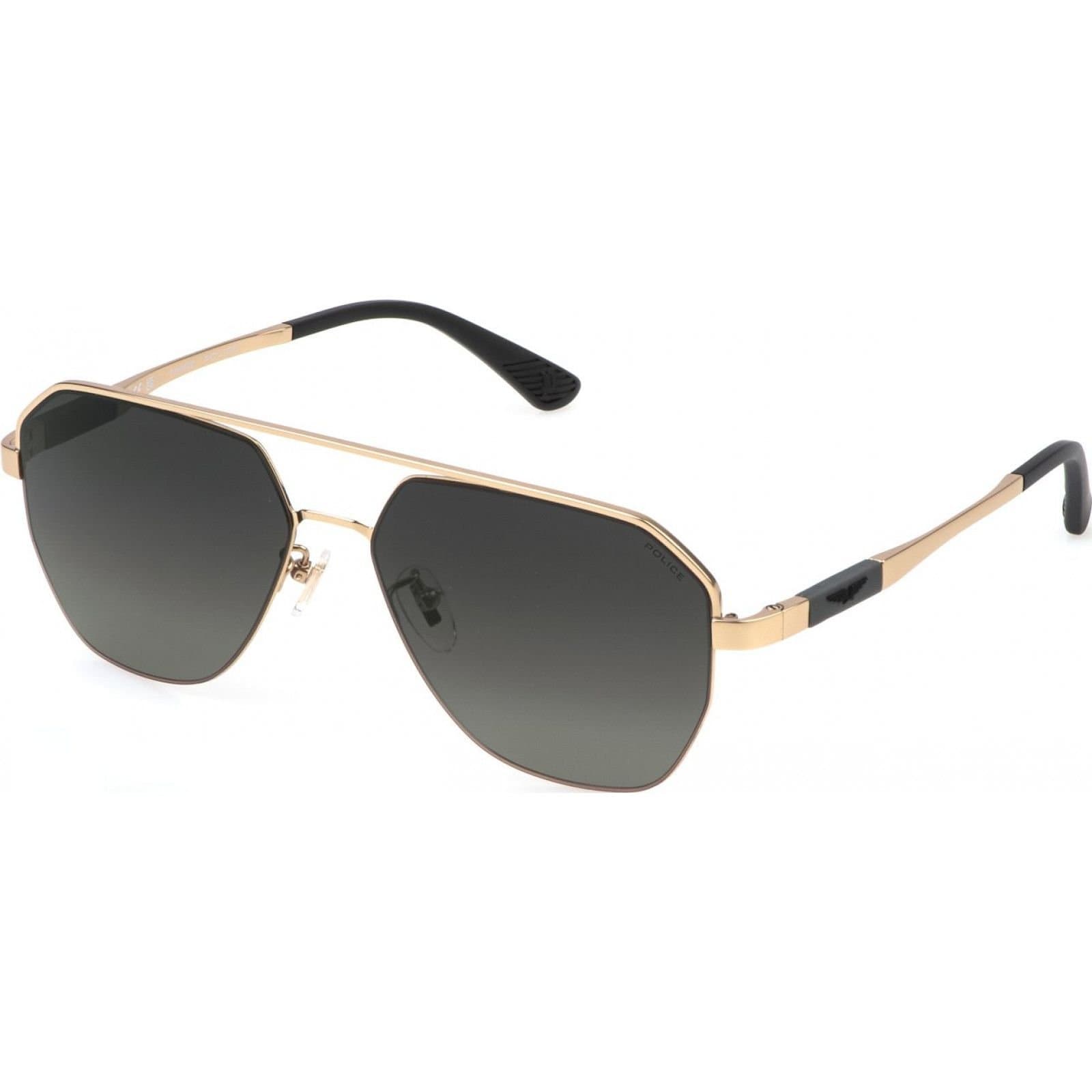 Police Police Men's SPLP30-590300 Aviator/Navigator Sunglasses in Rose Gold