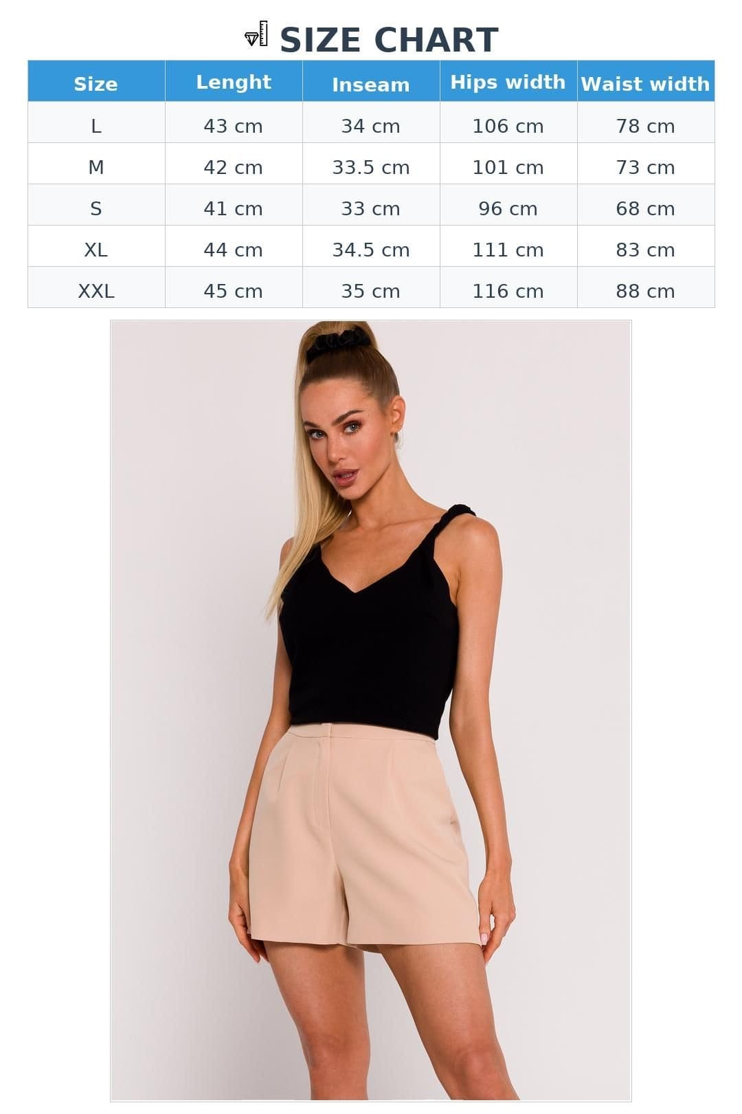 Love Lace Love Lace Women's Polish Tailored Padded Utility Shorts in Beige - 4