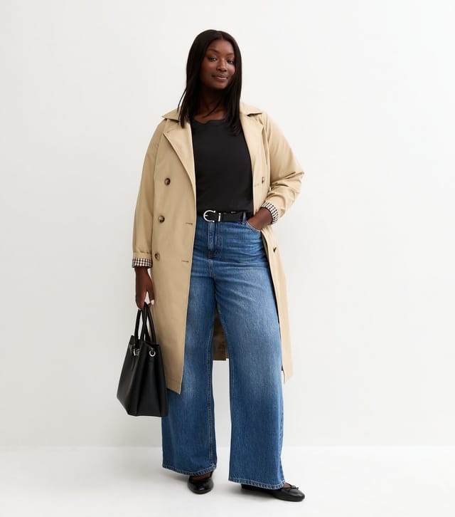 New Look Women's Plus Size Black Curved Hem T-Shirt Curves New Look - 3