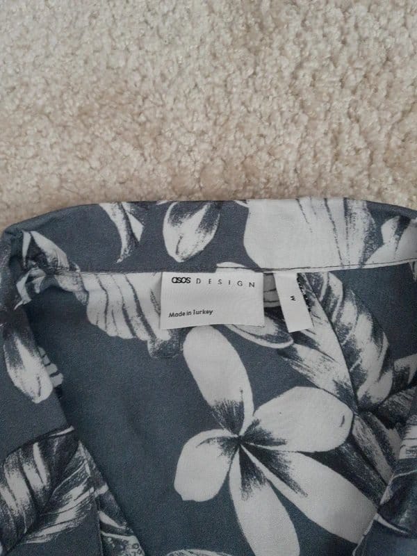 ASOS Design Grey & White Floral Shirt