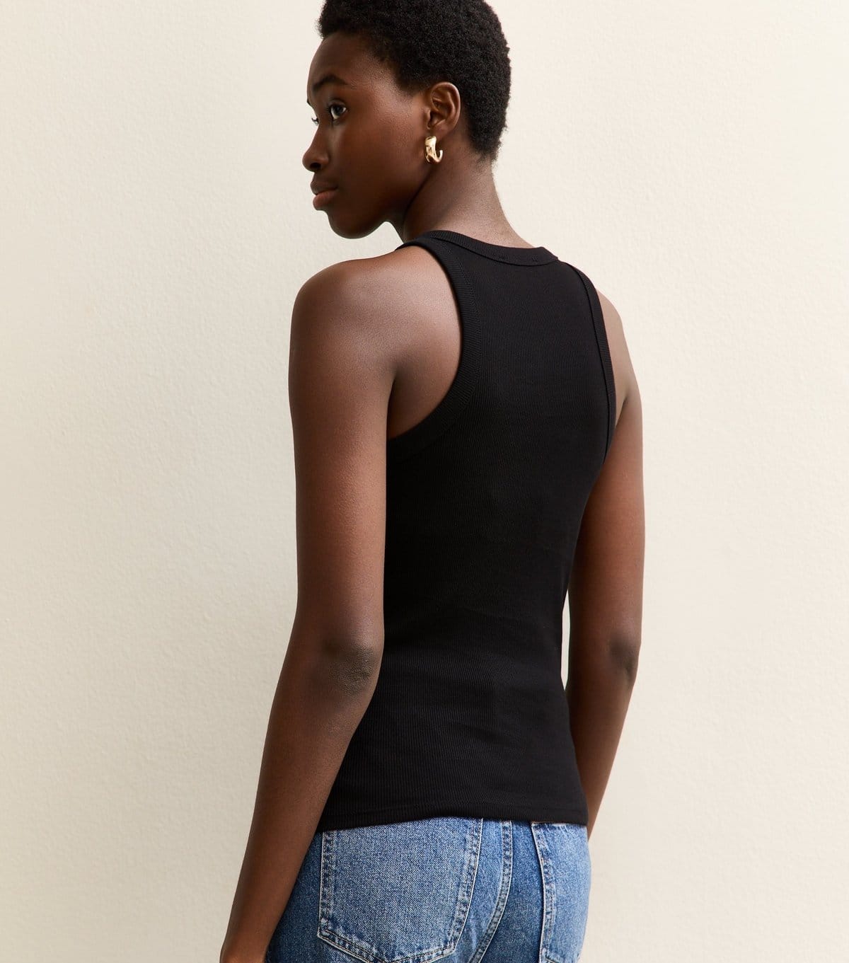 New Look Women's Tall Black Ribbed Racerback Vest New Look - 4