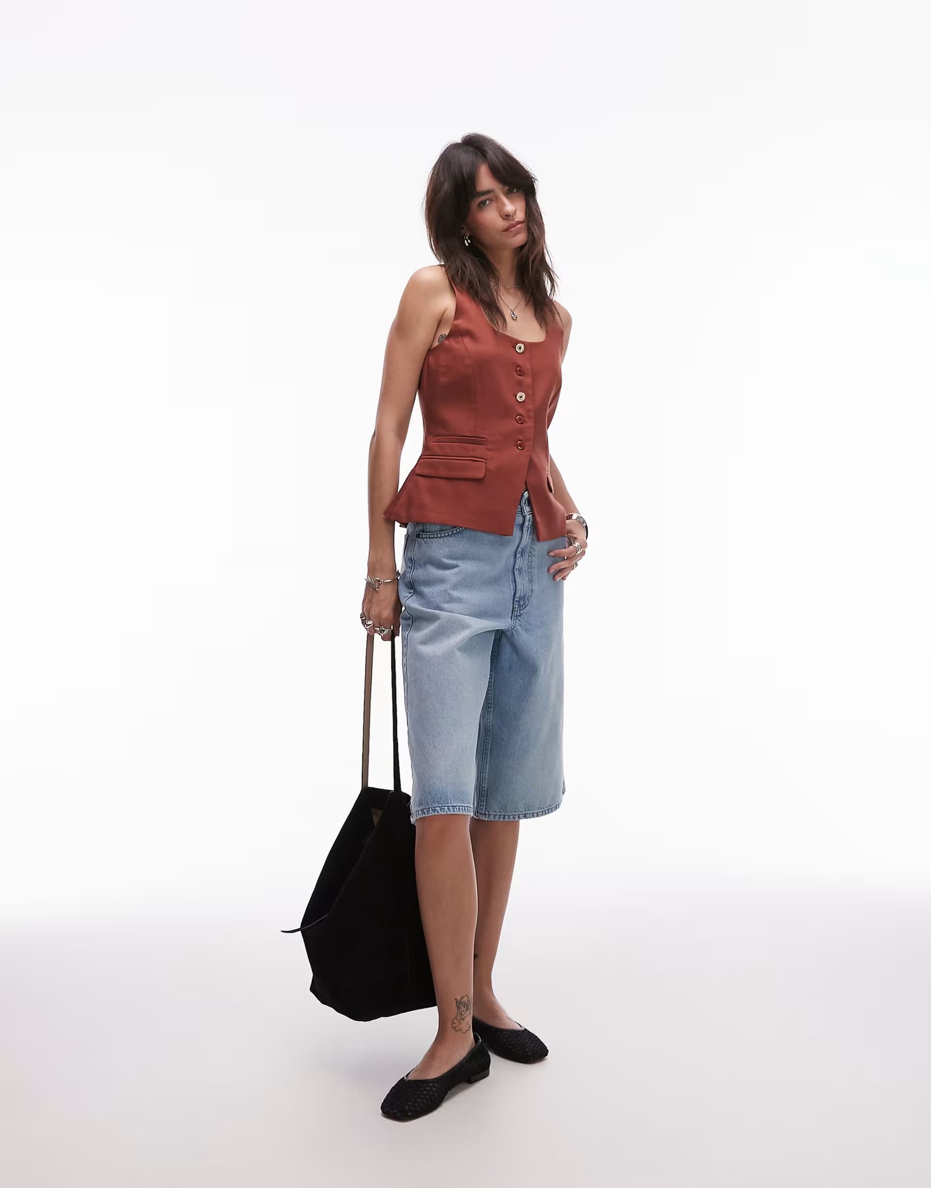ASOS Topshop denim board short in bleach