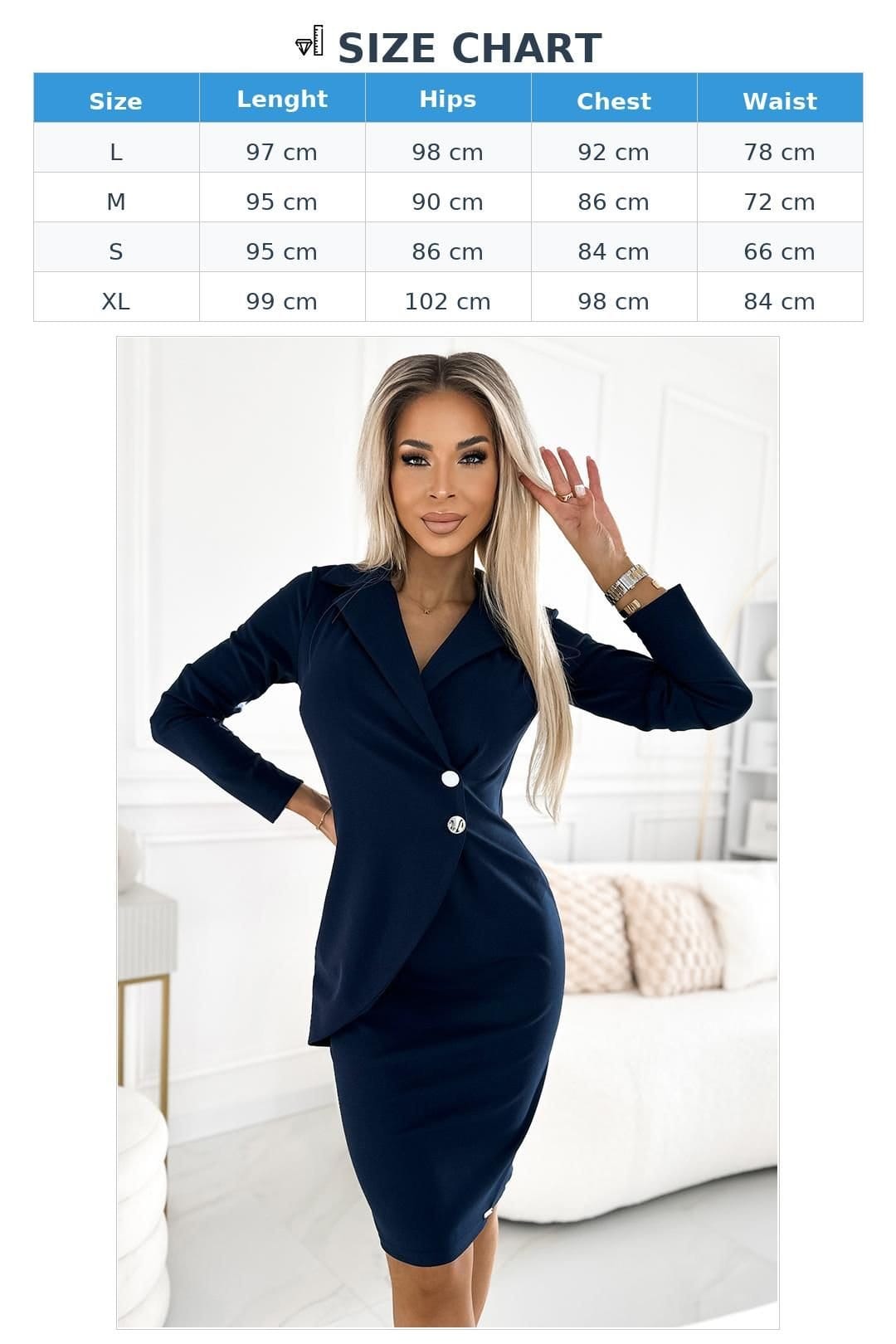 Love Lace Love Lace Women's Matte Stretch Button Collar Dress in Blue - 4