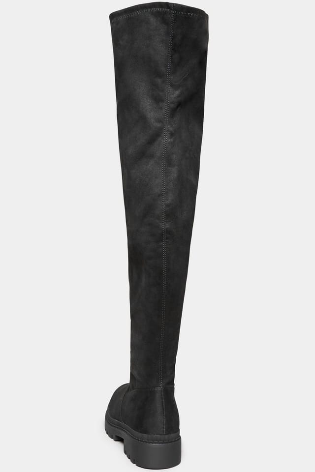 Yours Yours Women's Wide & Extra Wide Over The Knee Boots in Black - 3