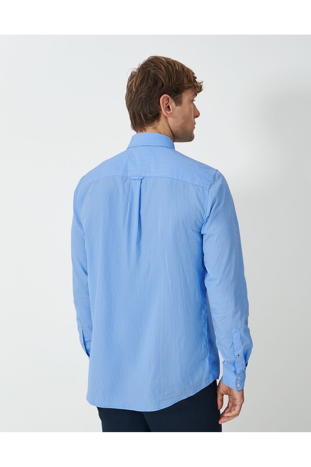 Crew Clothing Crew Clothing Men's Crew Classic Shirt Micro Stripe Blue/White in Sky Blue - 4