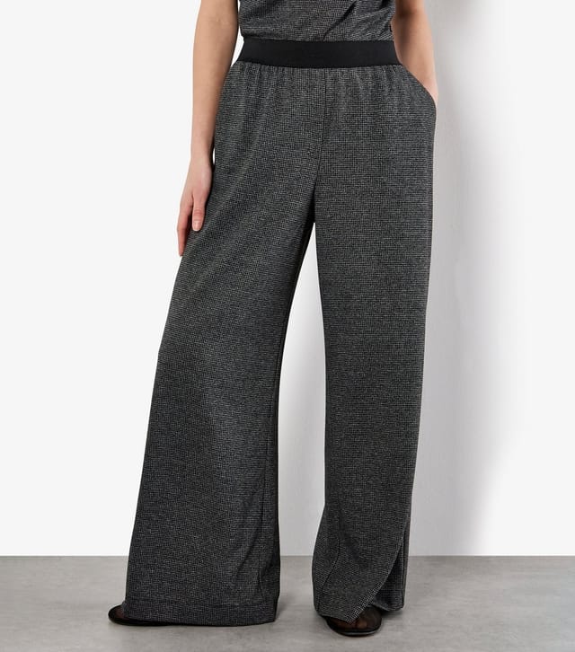 Apricot Women's Dark Grey Dogtooth Wide Leg Trousers Apricot New Look - 2