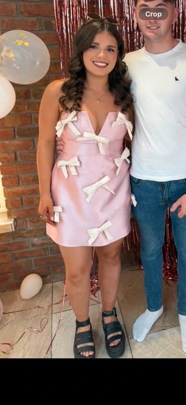 ASOS Asos pink mini dress with bows