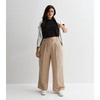 New Look Women's Plus Size Camel Tailored Wide Leg Trousers Curves New Look - 3