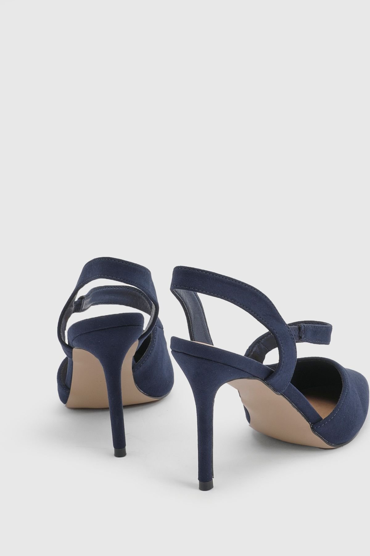 Wallis Wallis Women's Wide Fit Everly Asymmetric Pointed Stiletto High Heel Court Shoes in Navy - 3