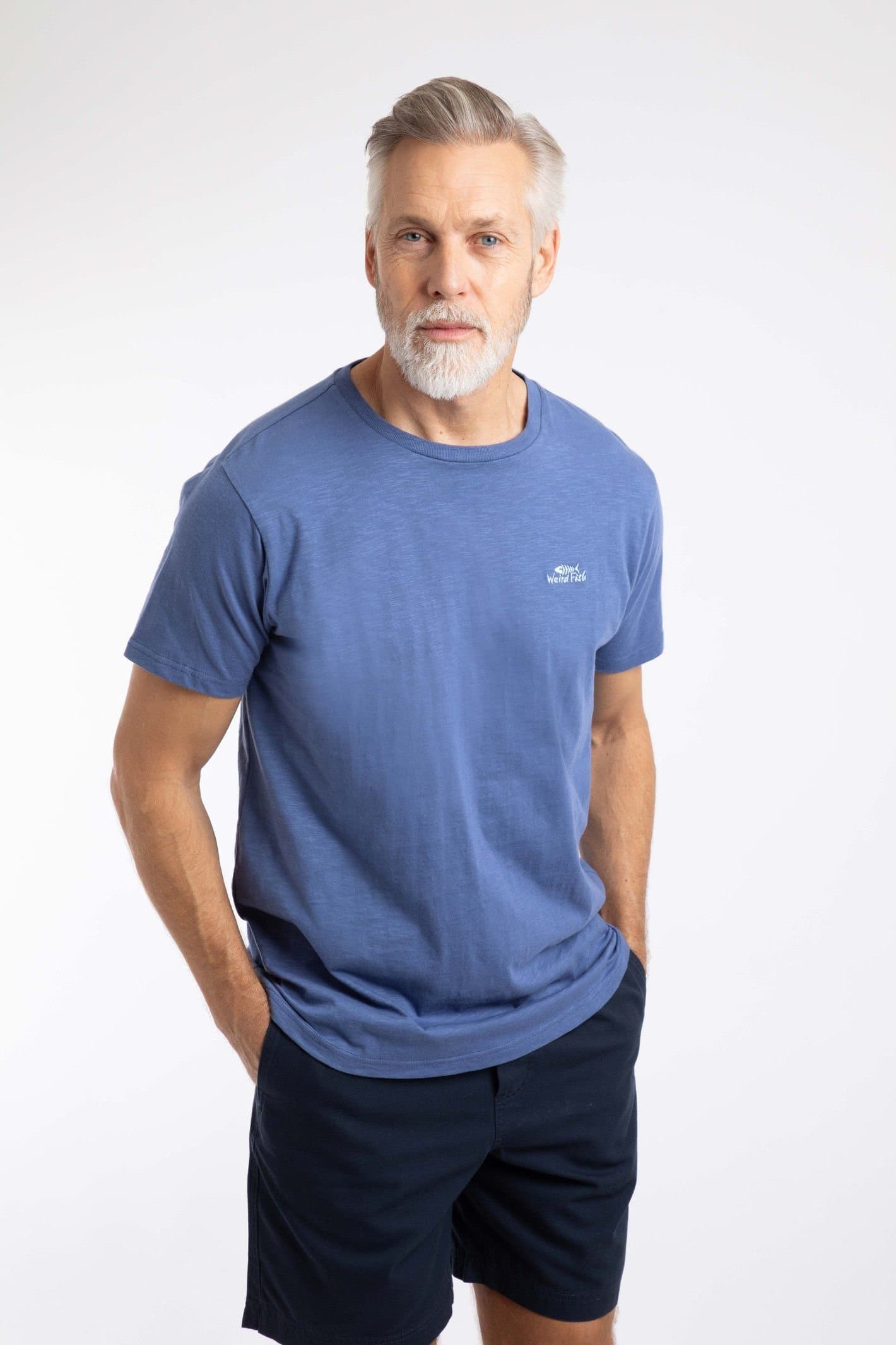 Weird Fish Weird Fish Men's Fished Branded T-Shirt in Blue