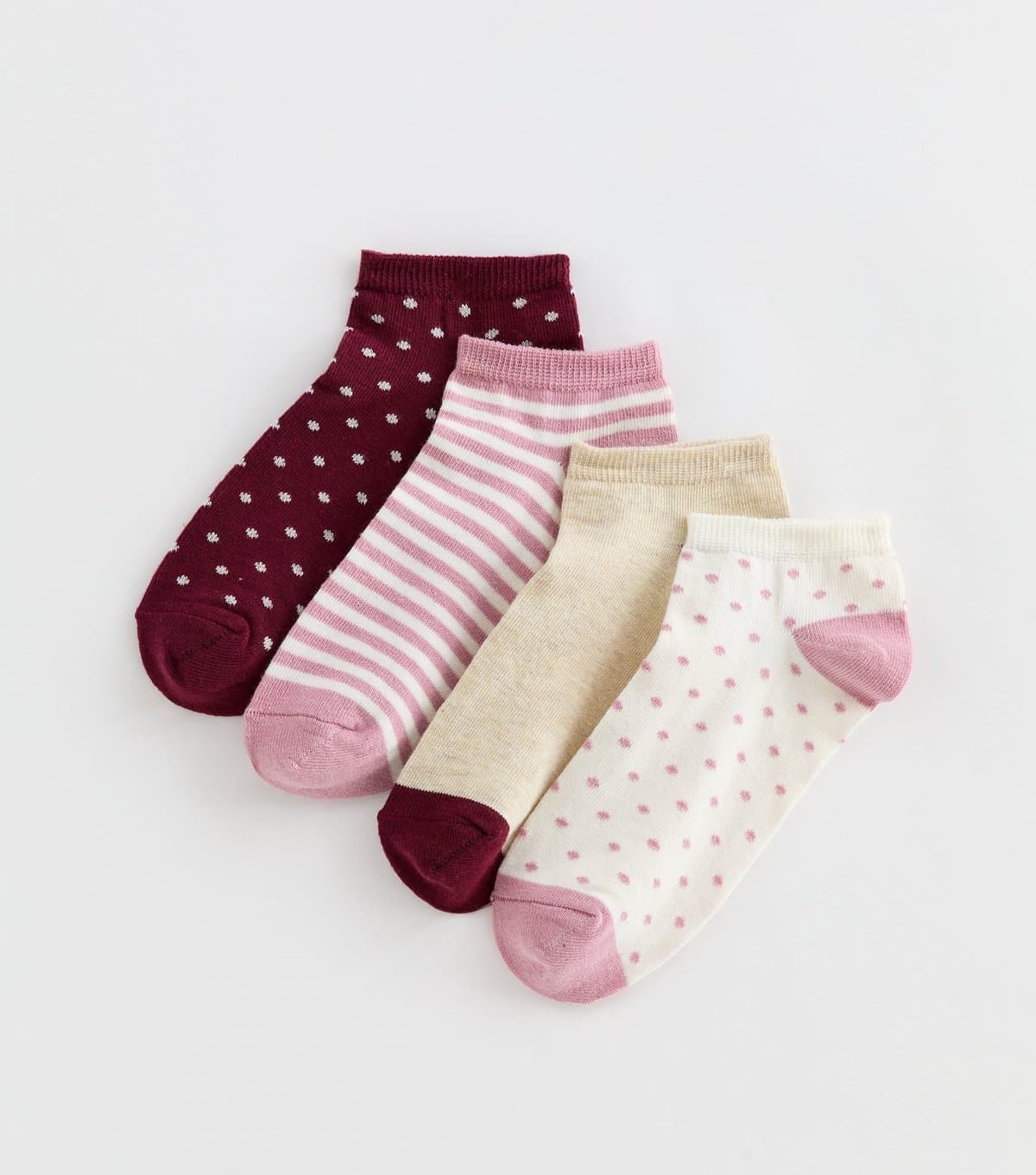 New Look New Look Multicolour Patterned Trainer Socks Pack of 4