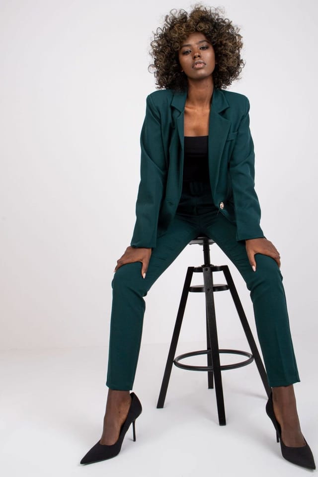 Love Lace Love Lace Women's Lined Button Long Sleeve Jacket in Green - 2