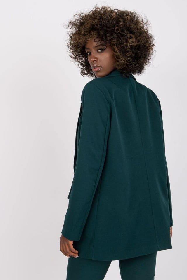 Love Lace Love Lace Women's Lined Button Long Sleeve Jacket in Green - 3