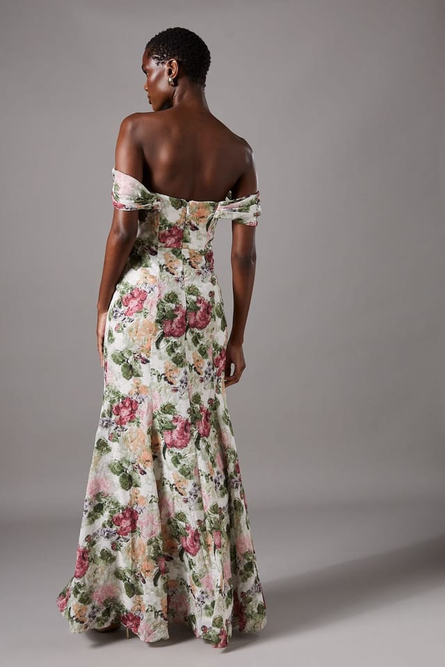 Coast Coast Women's Floral Bardot Maxi Dress in Cream - 3