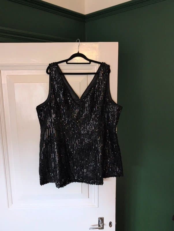 ASOS Curve ASOS Black sequin going out top